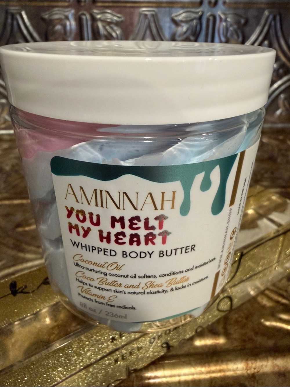 Aminnah You Melt My Heart Whipped Body Butter — White & Pink